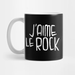 Rock Musique Typography, I love Rock Music, J'aime le Rock Mug